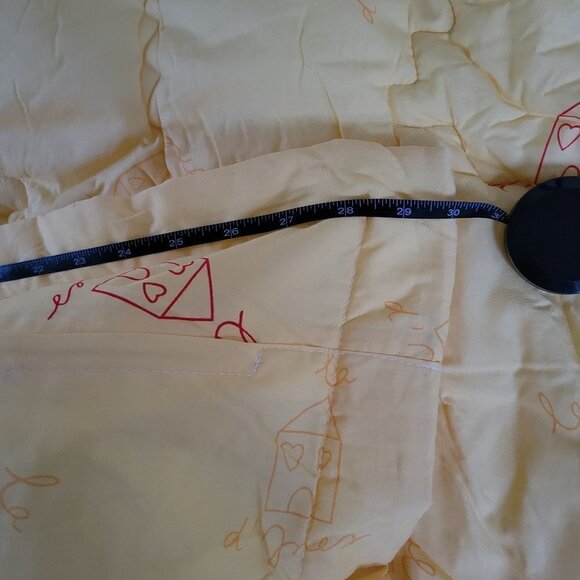 Full Size Pillow Case & Quilted Comforter Blanket House Color Block Yellow Ivory - Picture 13 of 16